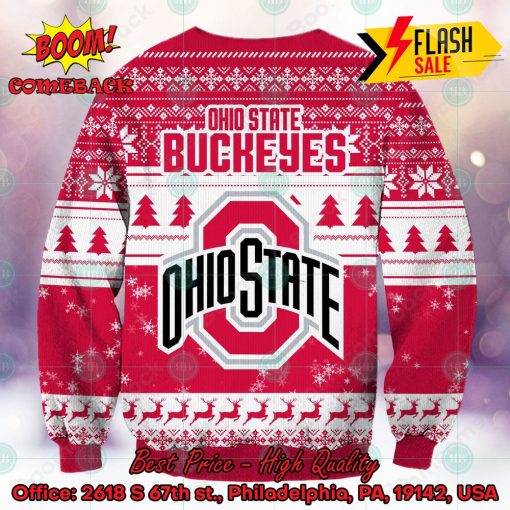 NCAA Ohio State Buckeyes Logo Sneaky Grinch Ugly Christmas Sweater