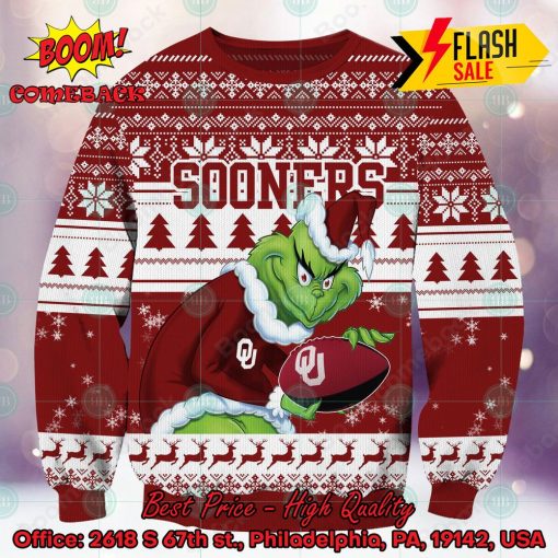 NCAA Oklahoma Sooners Sneaky Grinch Ugly Christmas Sweater