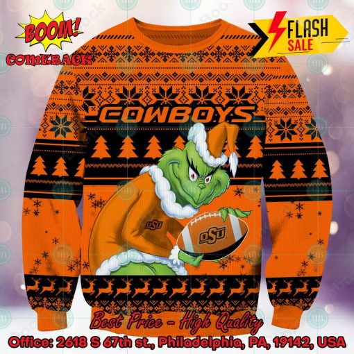 NCAA Oklahoma State Cowboys Sneaky Grinch Ugly Christmas Sweater
