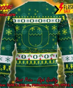 NCAA Oregon Ducks Grinch Hand Christmas Light Ugly Christmas Sweater