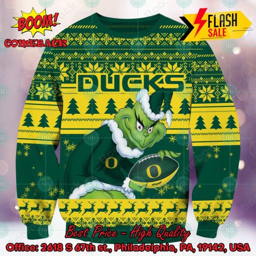 NCAA Oregon Ducks Sneaky Grinch Ugly Christmas Sweater