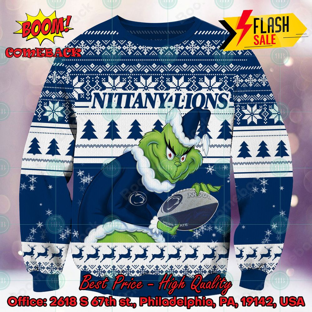 ncaa penn state nittany lions logo sneaky grinch ugly christmas sweater 1 DDRa7