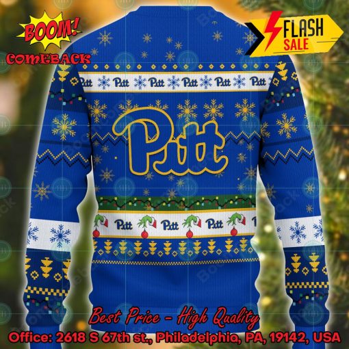 NCAA Pittsburgh Panthers Grinch Hand Christmas Light Ugly Christmas Sweater