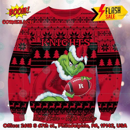 NCAA Rutgers Scarlet Knights Sneaky Grinch Ugly Christmas Sweater