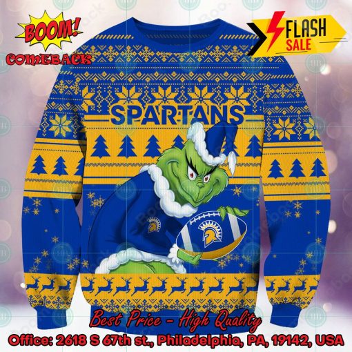 NCAA San Jose State Spartans Sneaky Grinch Ugly Christmas Sweater