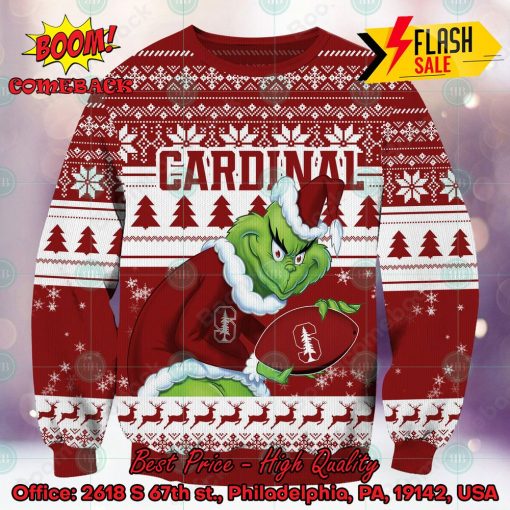 NCAA Stanford Cardinal Sneaky Grinch Ugly Christmas Sweater