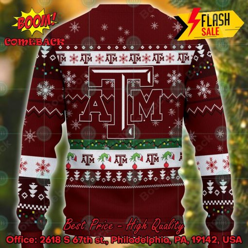 NCAA Texas A&M Aggies Grinch Hand Christmas Light Ugly Christmas Sweater