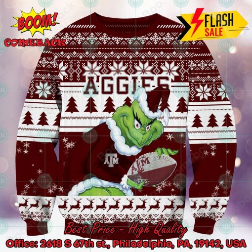 NCAA Texas A&M Aggies Sneaky Grinch Ugly Christmas Sweater