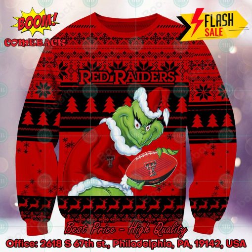 NCAA Texas Tech Red Raiders Sneaky Grinch Ugly Christmas Sweater