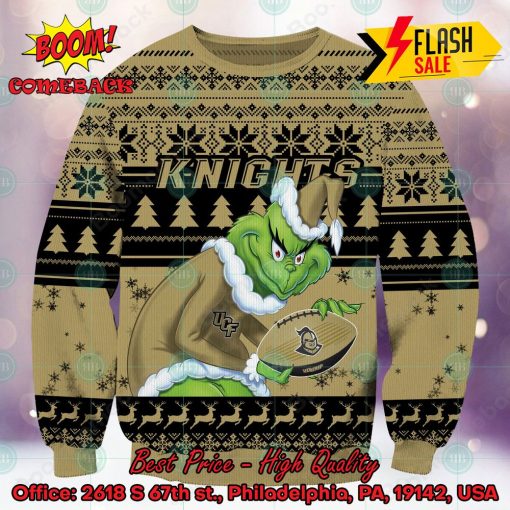 NCAA UCF Knights Sneaky Grinch Ugly Christmas Sweater