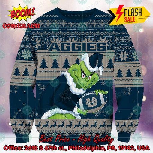 NCAA Utah State Aggies Sneaky Grinch Ugly Christmas Sweater