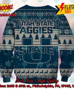 NCAA Utah State Aggies Sneaky Grinch Ugly Christmas Sweater