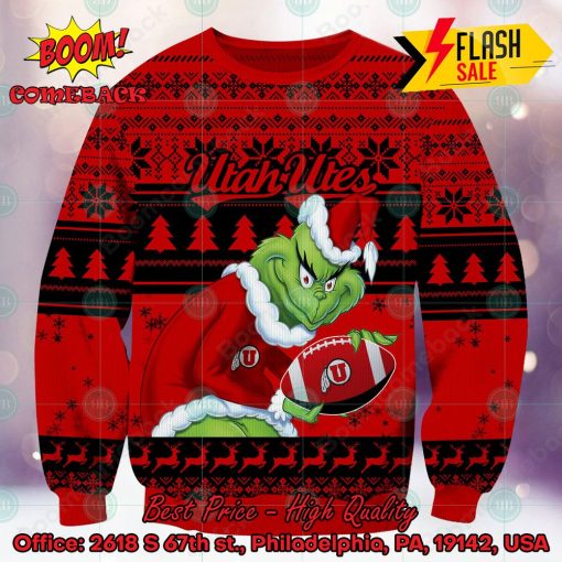 NCAA Utah Utes Sneaky Grinch Ugly Christmas Sweater