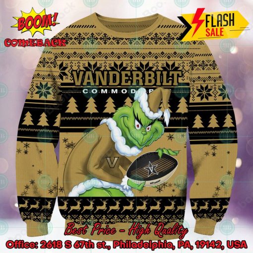 NCAA Vanderbilt Commodores Sneaky Grinch Ugly Christmas Sweater