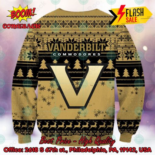 NCAA Vanderbilt Commodores Sneaky Grinch Ugly Christmas Sweater