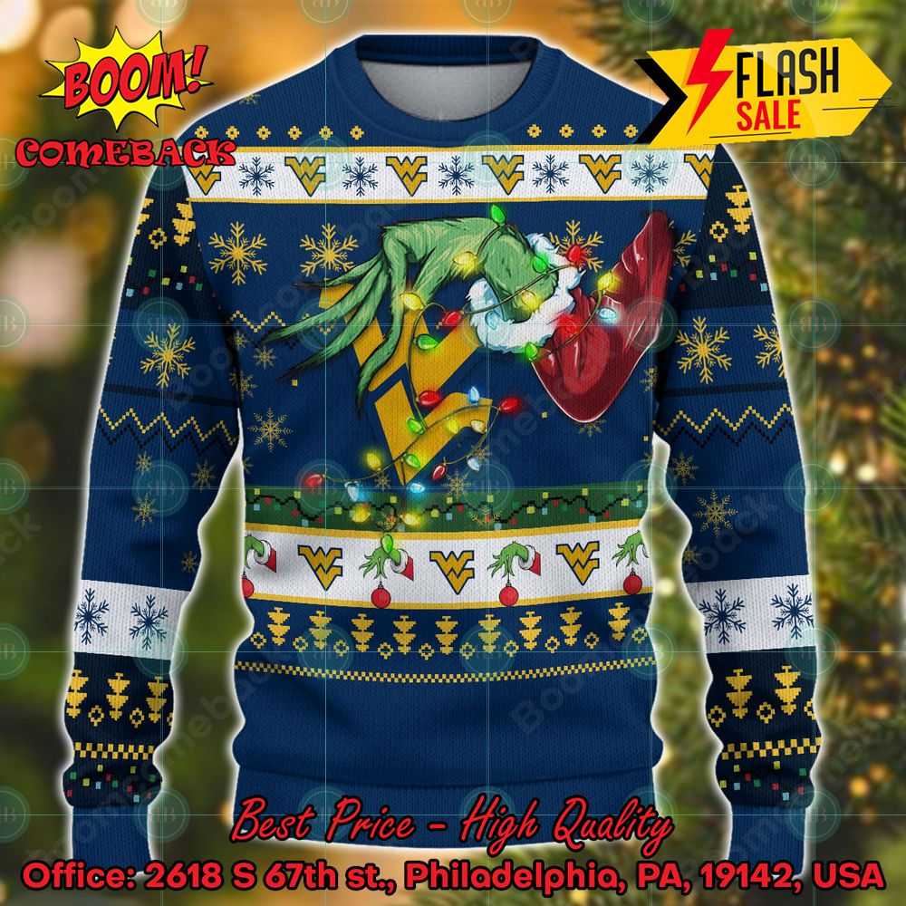 NCAA USC Trojans Grinch Hand Christmas Light Ugly Christmas Sweater