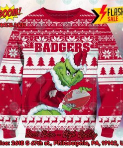 NCAA Wisconsin Badgers Sneaky Grinch Ugly Christmas Sweater