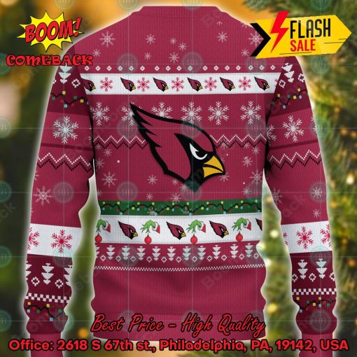 NFL Arizona Cardinals Grinch Hand Christmas Light Ugly Christmas Sweater