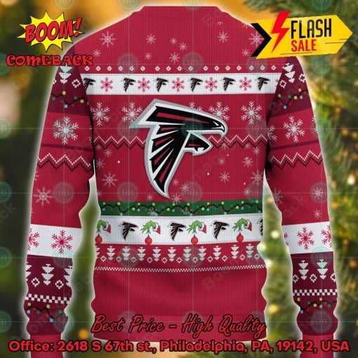 NFL Atlanta Falcons Grinch Hand Christmas Light Ugly Christmas Sweater