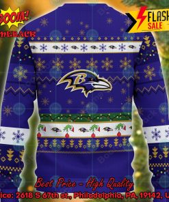 nfl baltimore ravens grinch hand christmas light ugly christmas sweater 2 v10Nk