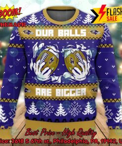 NFL Baltimore Ravens Our Balls Are Bigger Ugly Christmas Sweater