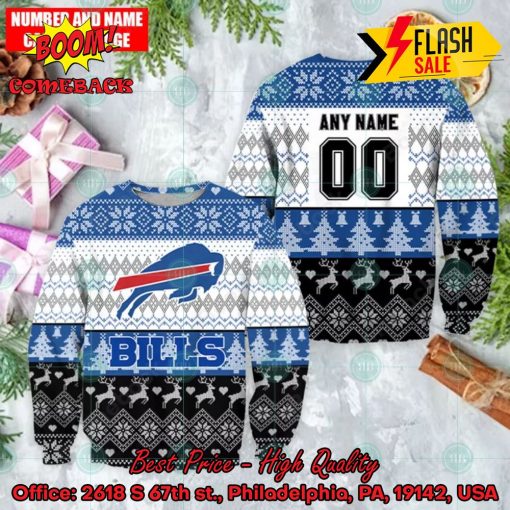 NFL Buffalo Bills Personalized Name And Number Ugly Christmas Sweater