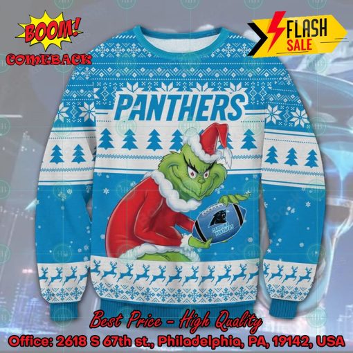 NFL Carolina Panthers Sneaky Grinch Ugly Christmas Sweater
