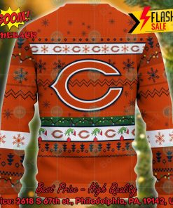 NFL Chicago Bears Grinch Hand Christmas Light Ugly Christmas Sweater