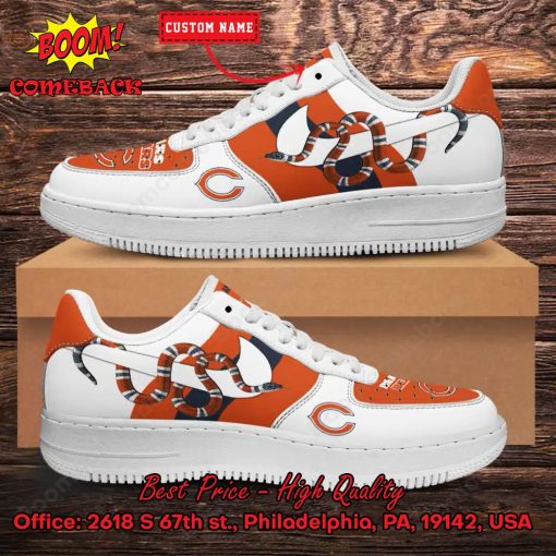 NFL Chicago Bears Gucci Snake Personalized Name Nike Air Force Sneakers