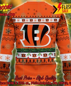 NFL Cincinnati Bengals Grinch Hand Christmas Light Ugly Christmas Sweater