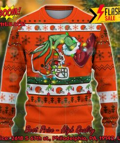 NFL Cleveland Browns Grinch Hand Christmas Light Ugly Christmas Sweater