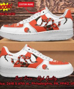 NFL Cleveland Browns Gucci Snake Personalized Name Nike Air Force Sneakers