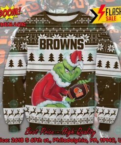 NFL Cleveland Browns Sneaky Grinch Ugly Christmas Sweater