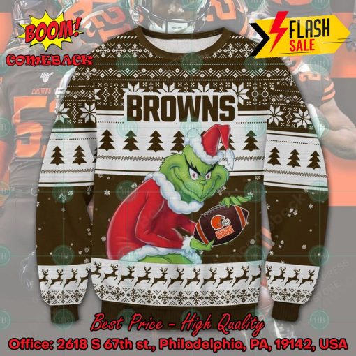 NFL Cleveland Browns Sneaky Grinch Ugly Christmas Sweater