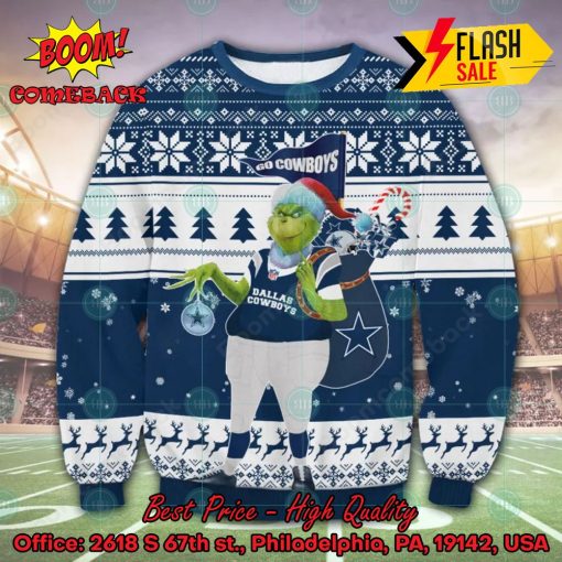 NFL Dallas Cowboys Grinch Go Cowboys Ugly Christmas Sweater