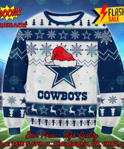 NFL Dallas Cowboys Logo Santa Hat Ugly Christmas Sweater