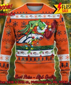 NFL Denver Broncos Grinch Hand Christmas Light Ugly Christmas Sweater