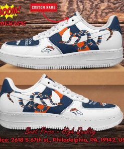 NFL Denver Broncos Gucci Snake Personalized Name Nike Air Force Sneakers