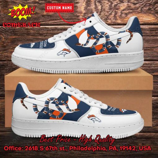 NFL Denver Broncos Gucci Snake Personalized Name Nike Air Force Sneakers