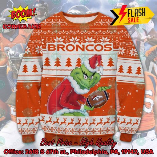 NFL Denver Broncos Sneaky Grinch Ugly Christmas Sweater