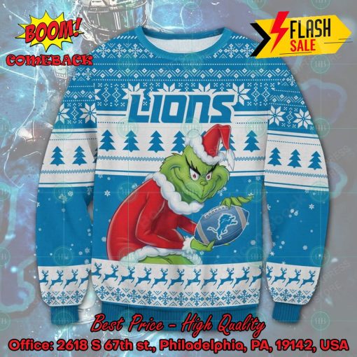 NFL Detroit Lions Sneaky Grinch Ugly Christmas Sweater