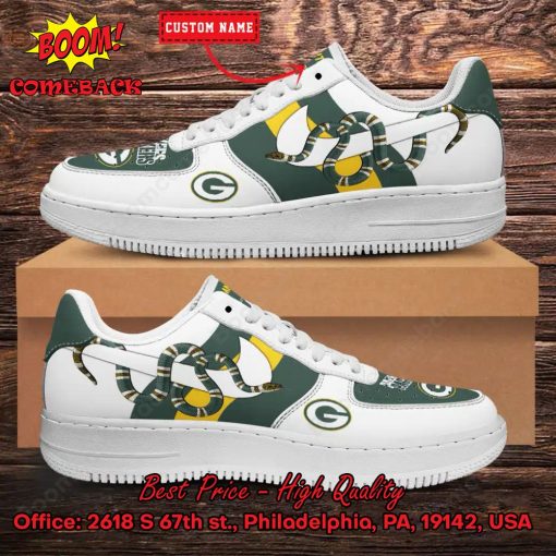 NFL Green Bay Packers Gucci Snake Personalized Name Nike Air Force Sneakers