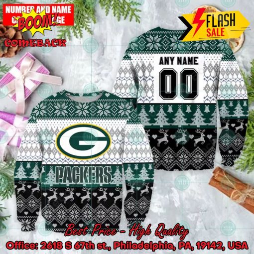 NFL Green Bay Packers Personalized Name And Number Ugly Christmas Sweater