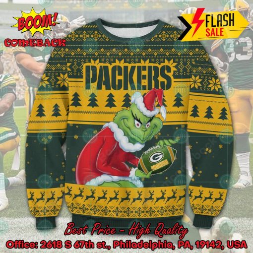 NFL Green Bay Packers Sneaky Grinch Ugly Christmas Sweater