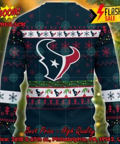 NFL Houston Texans Grinch Hand Christmas Light Ugly Christmas Sweater
