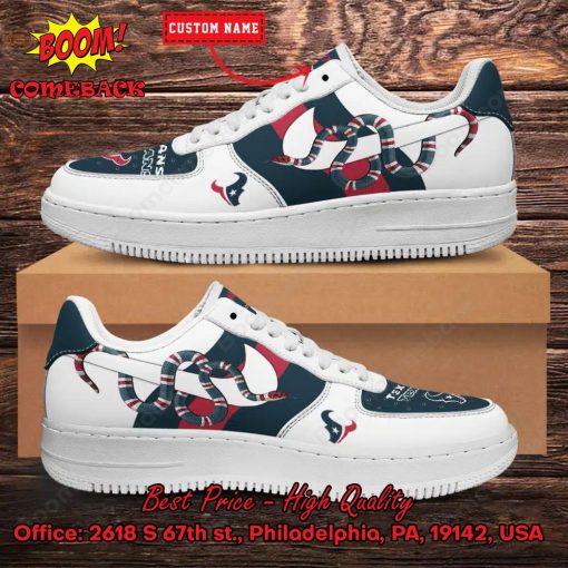 NFL Houston Texans Gucci Snake Personalized Name Nike Air Force Sneakers