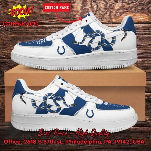 NFL Indianapolis Colts Gucci Snake Personalized Name Nike Air Force Sneakers