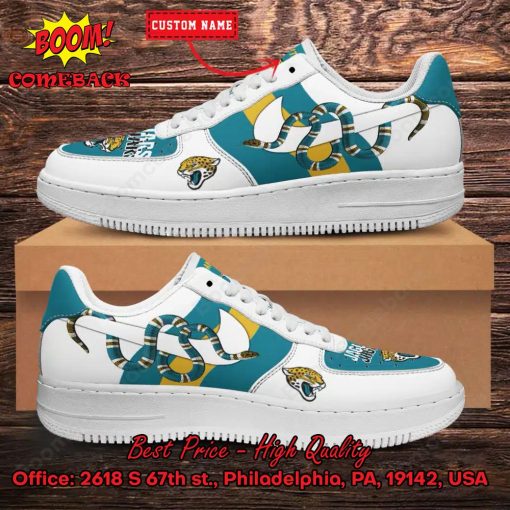 NFL Jacksonville Jaguars Gucci Snake Personalized Name Nike Air Force Sneakers