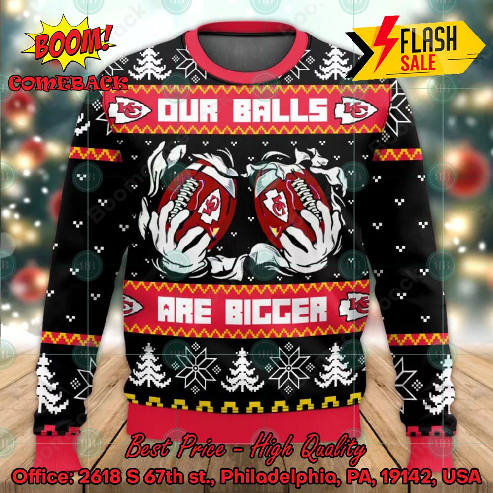 NFL Kansas City Chiefs Our Balls Are Bigger Ugly Christmas Sweater