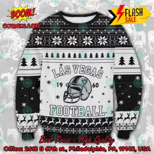 NFL Las Vegas Raiders Football 1960 Helmet Ugly Christmas Sweater
